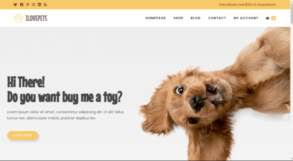 WordPress Website Templates for Pets